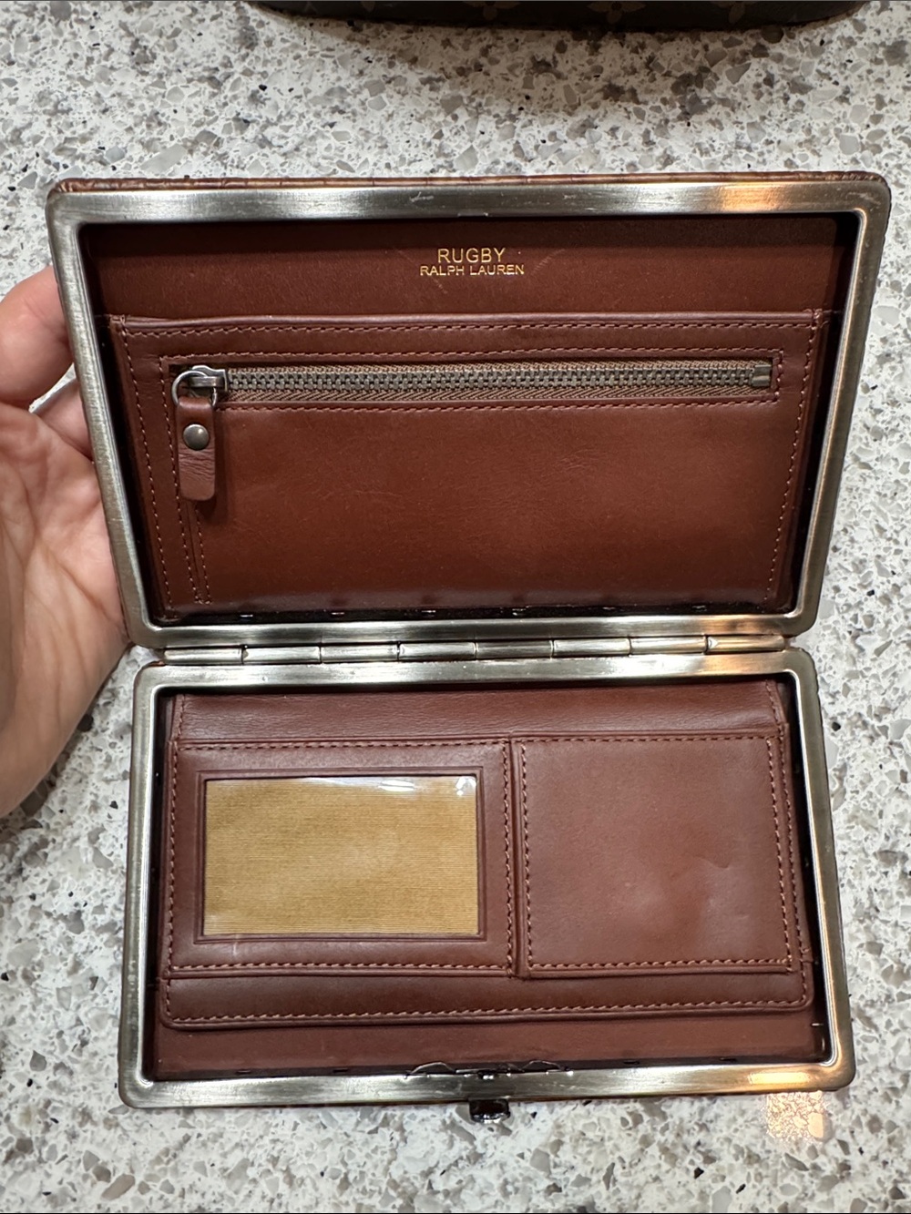 Vintage Rugby Ralph Lauren Leather Frame Clutch Wallet - Picture 10 of 16